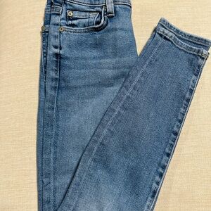 7 For All Mankind Blue Skinny Jeans